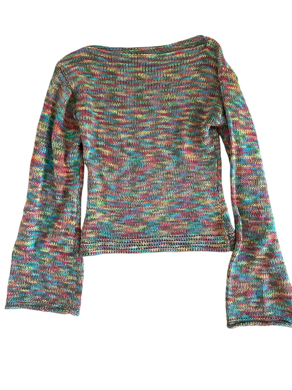 Bell Sleeve Rainbow Sweater